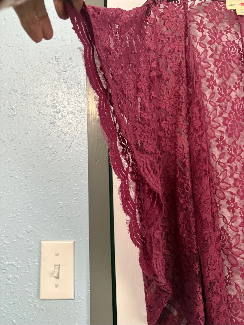 Wishful Park Burgundy Lace Kimono - Picture 2 of 6
